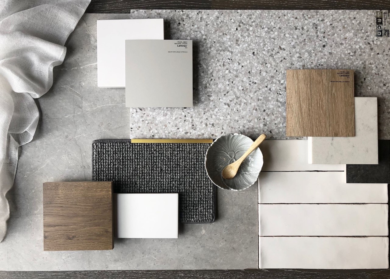 Interior design palette and finishes